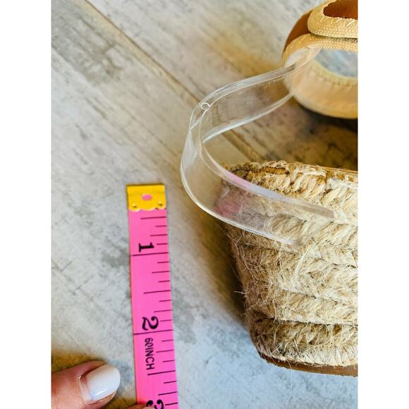 Ellen Tracy Kameo Wedge Espadrille Sandal Slingback Open Toe Designer Natural 9 - Picture 11 of 11